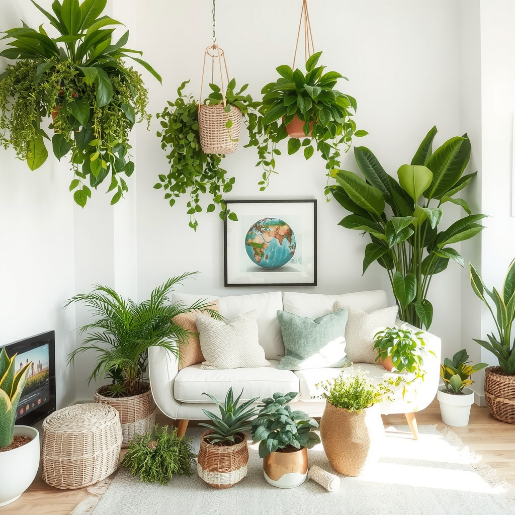 Greenery used to create a natural and calming atmosphere