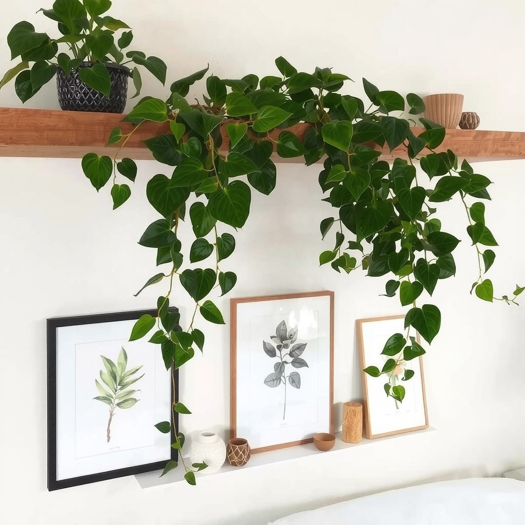 Trailing plant on shelf