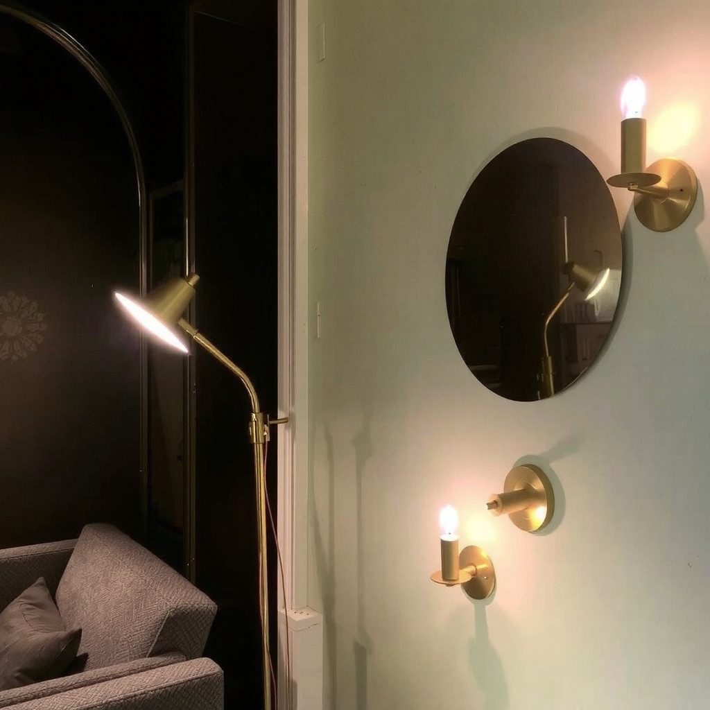 Warm floor lamp illuminating a corner