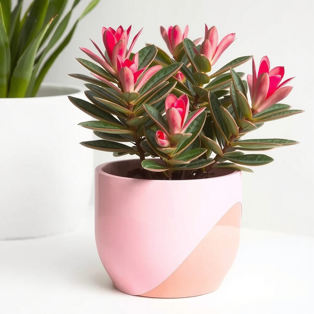 A bold, brightly colored plant