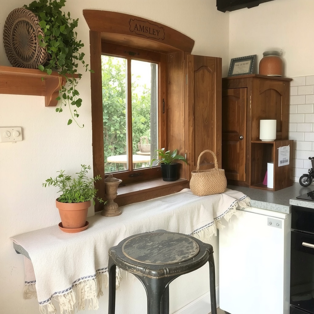 Table lamp with a plant