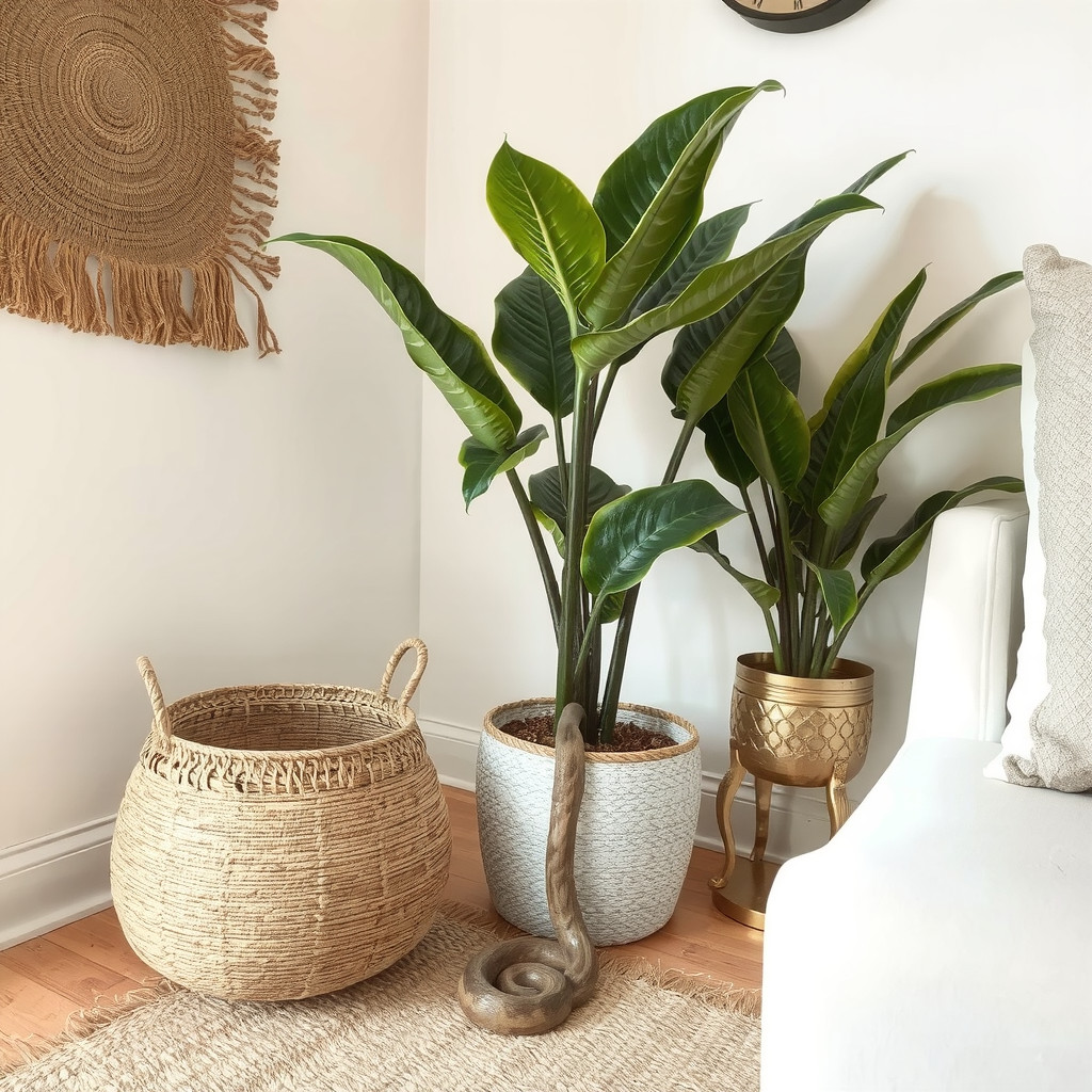Snake plant in a corner
