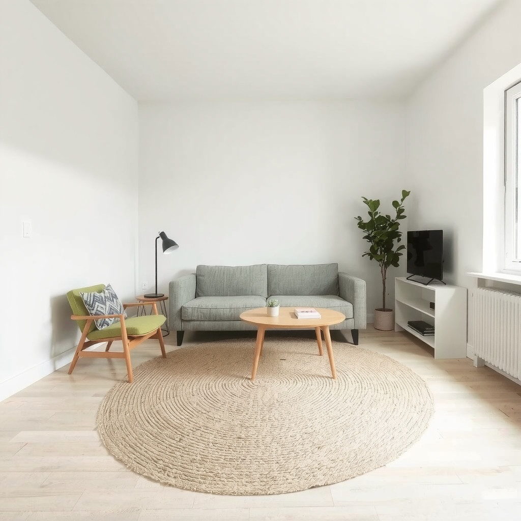 Space-smart furniture layout in a small living room