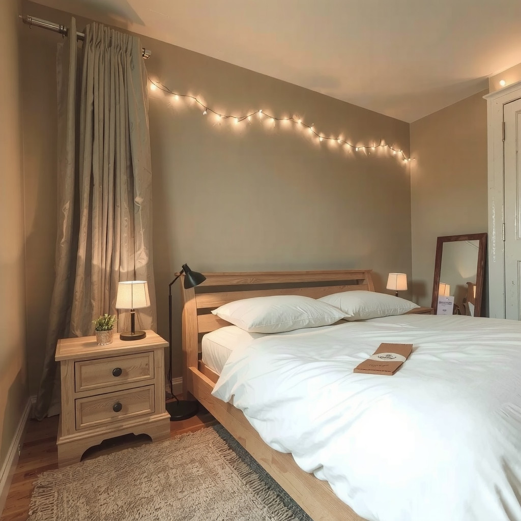 Soft layered bedroom lighting