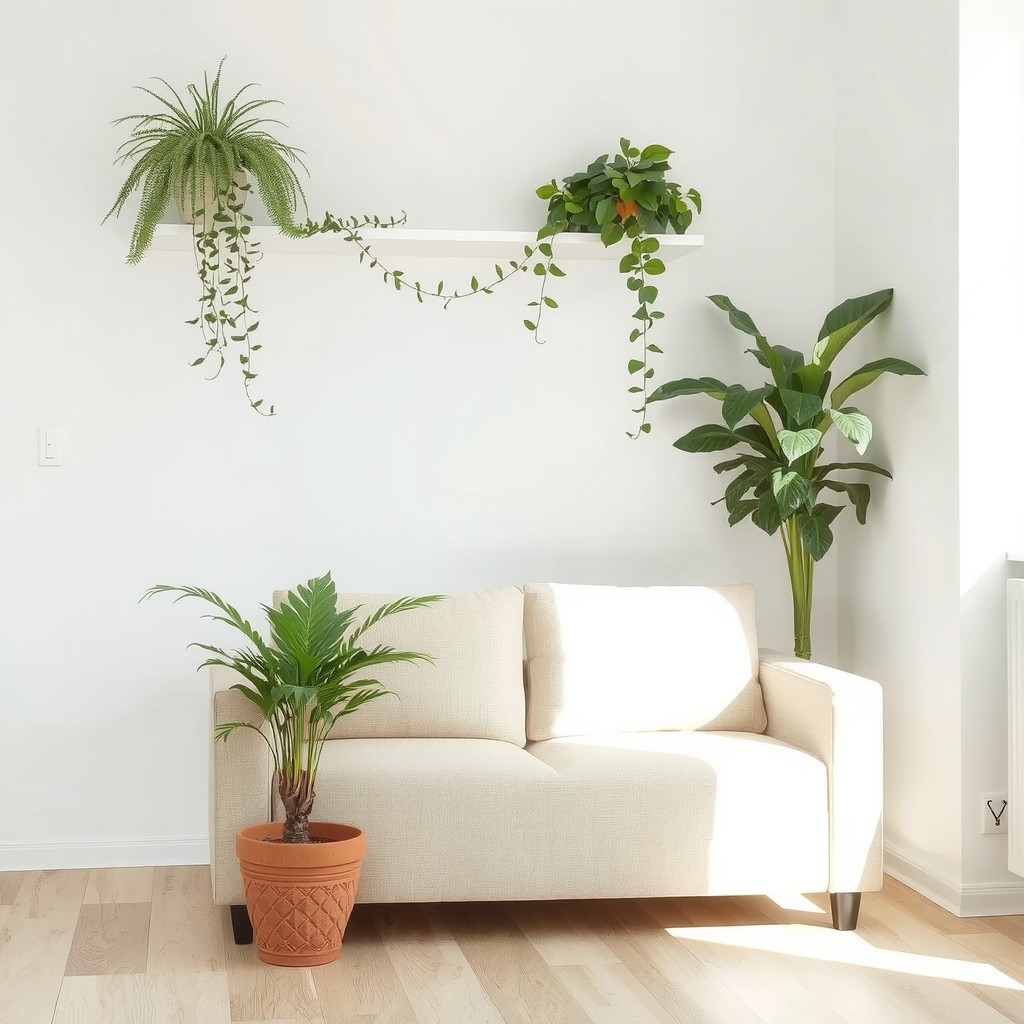 Minimal greenery around seating zone