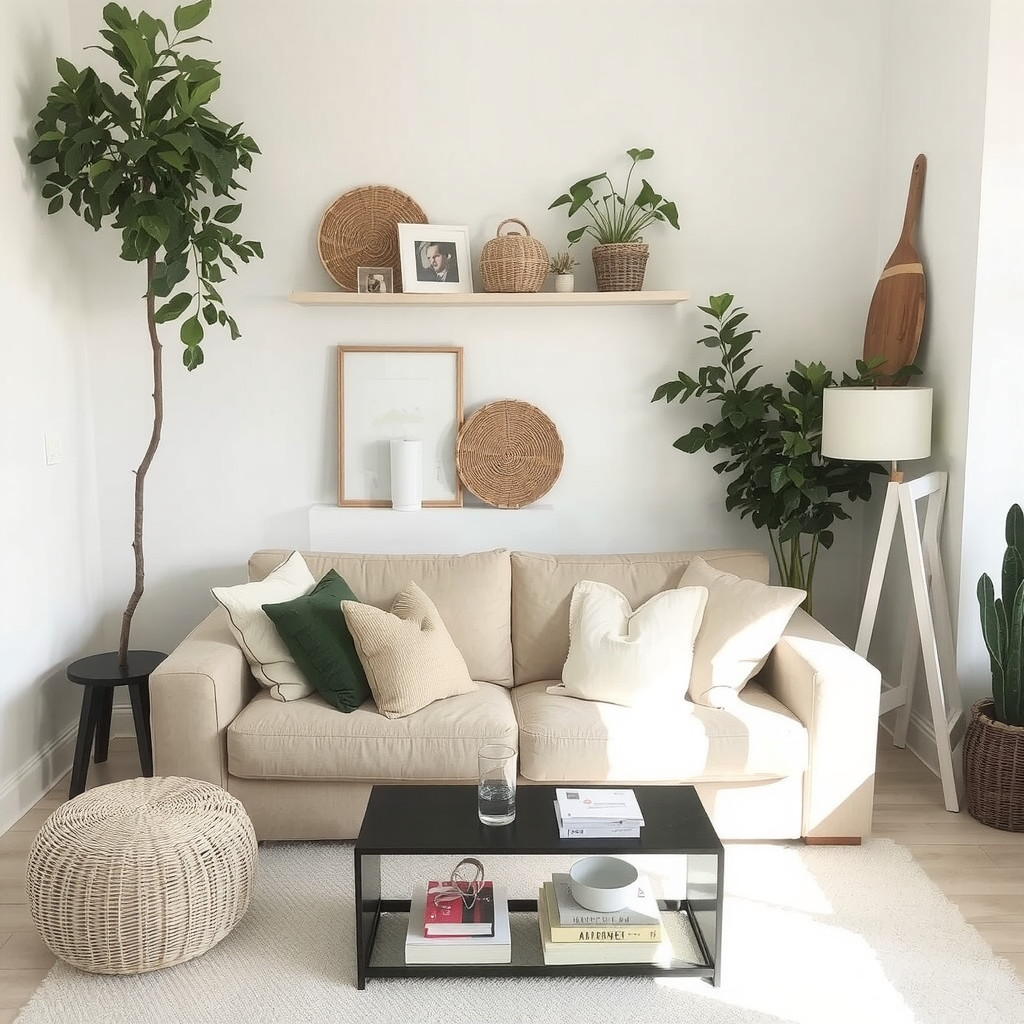 Reused decor pieces in living room