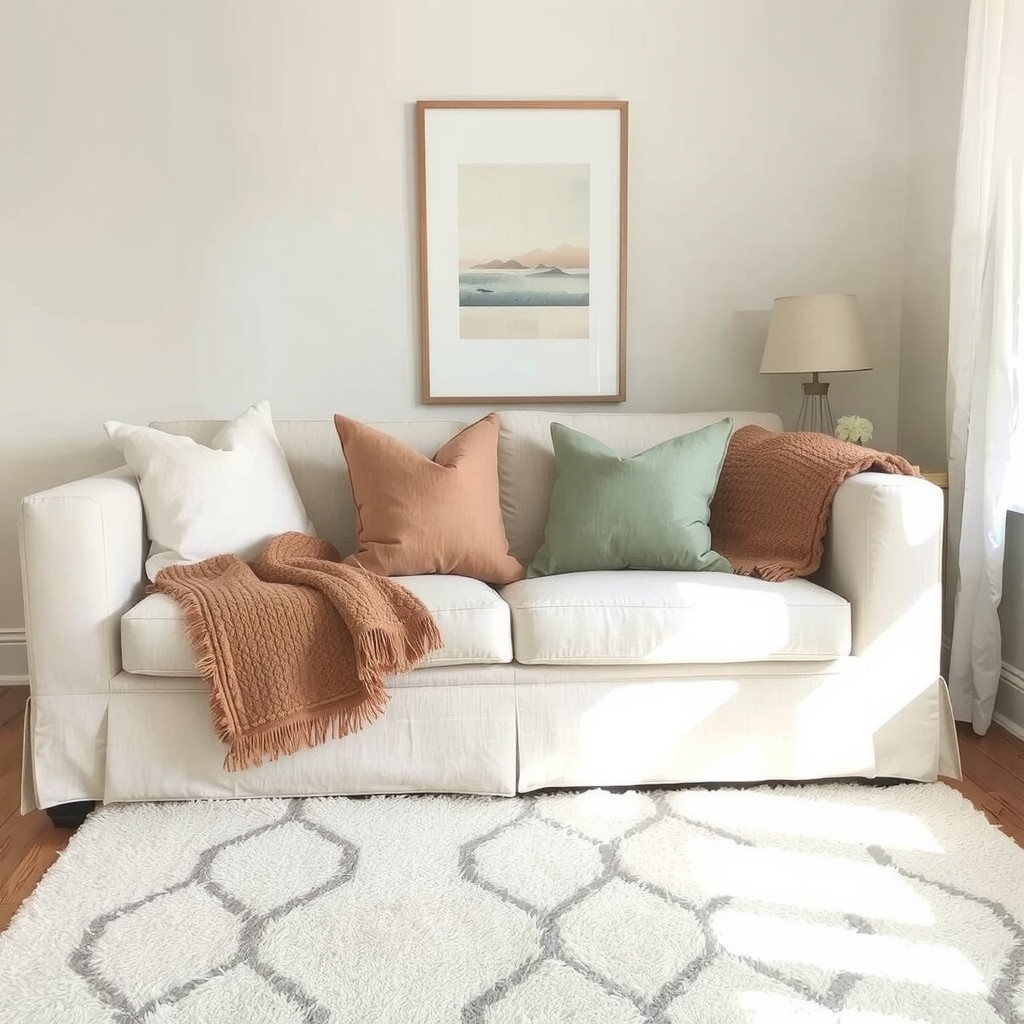 Soft accent colors in decor