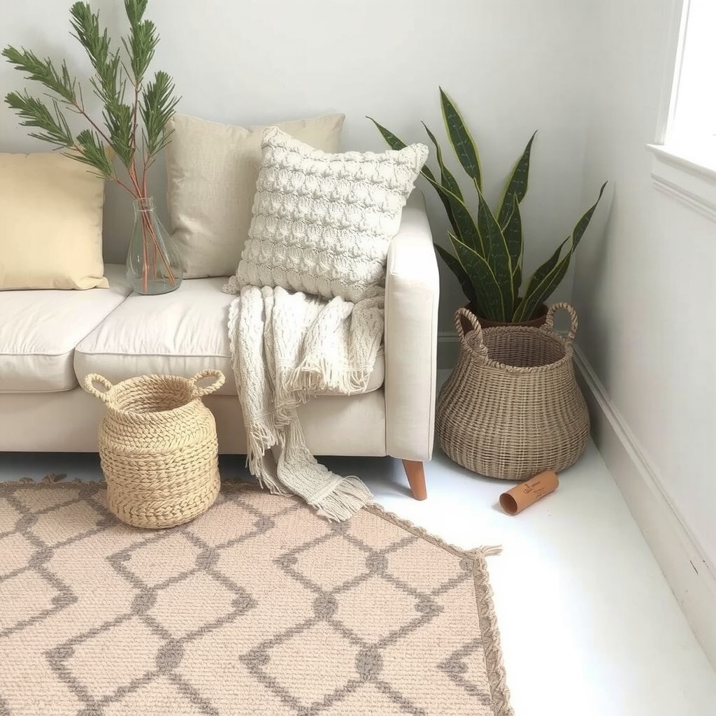 Textural elements in small living room