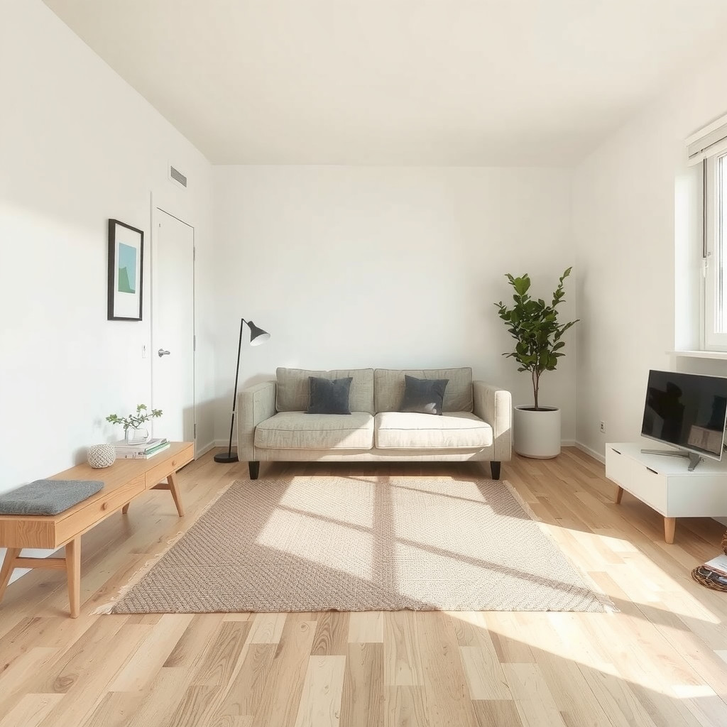 Thoughtful furniture layout in small studio