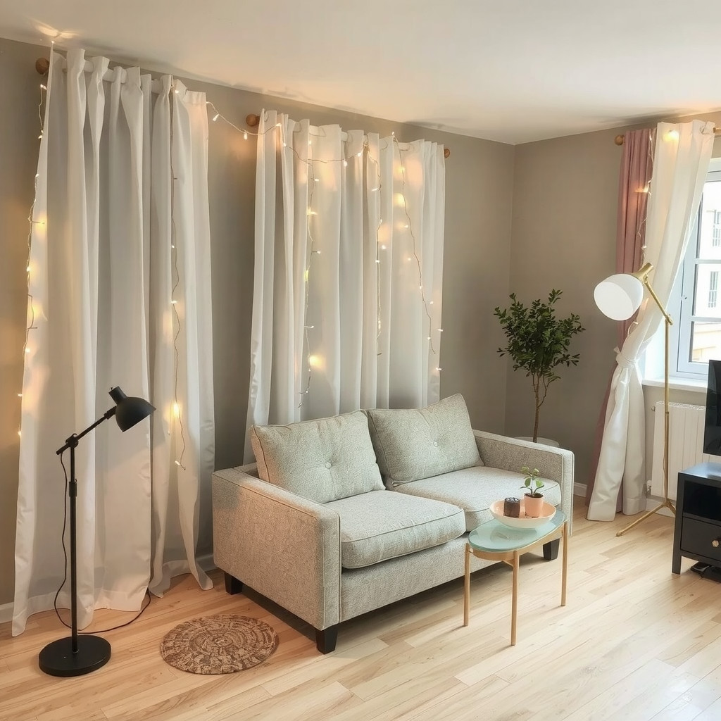 Layered warm lighting in minimalist studio