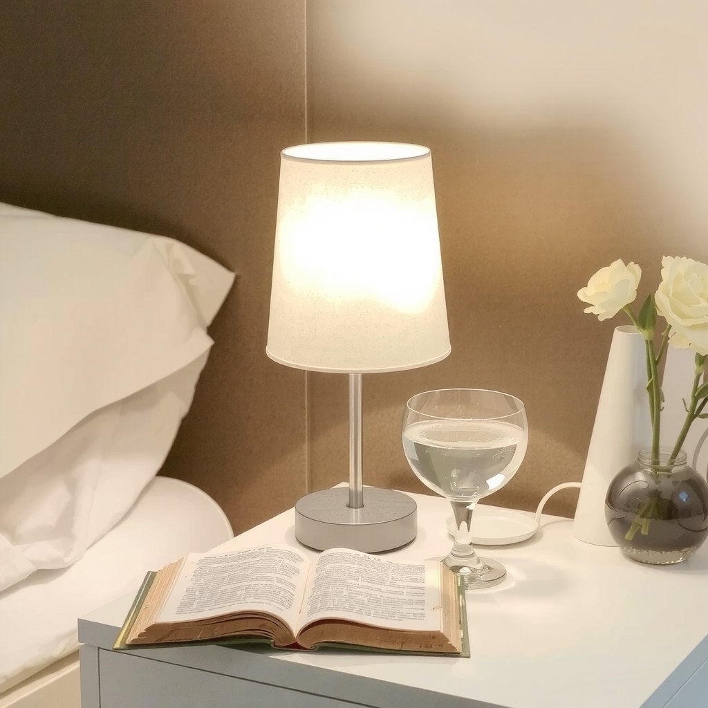 Table lamp with soft shade