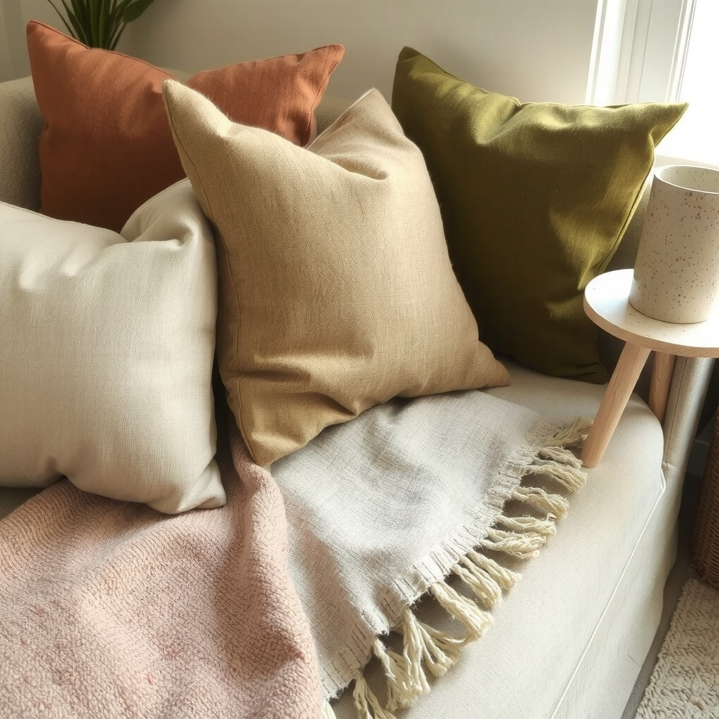 Natural materials and textiles close-up