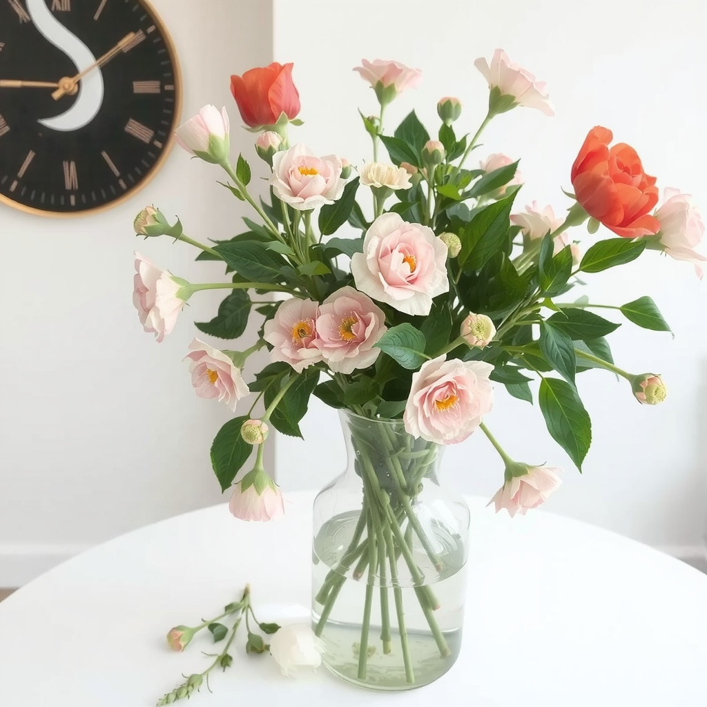 Fresh flowers on dining table
