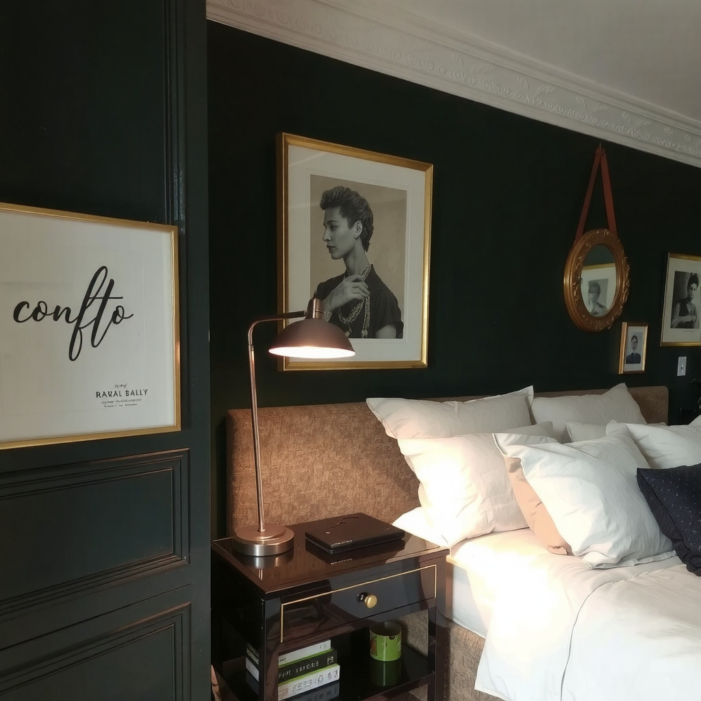 Table lamp on a bedside table