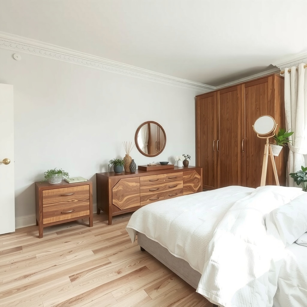 Bedroom with a statement piece of furniture