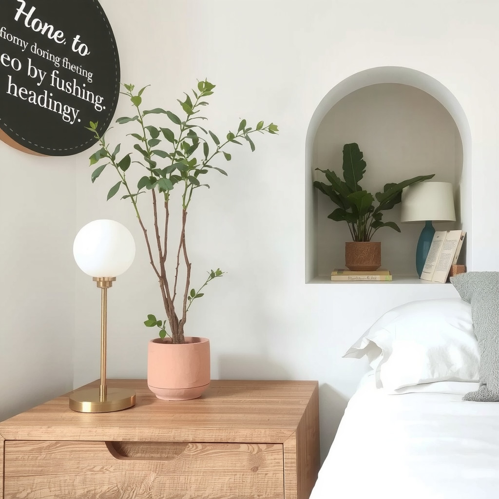 Table lamp with a plant