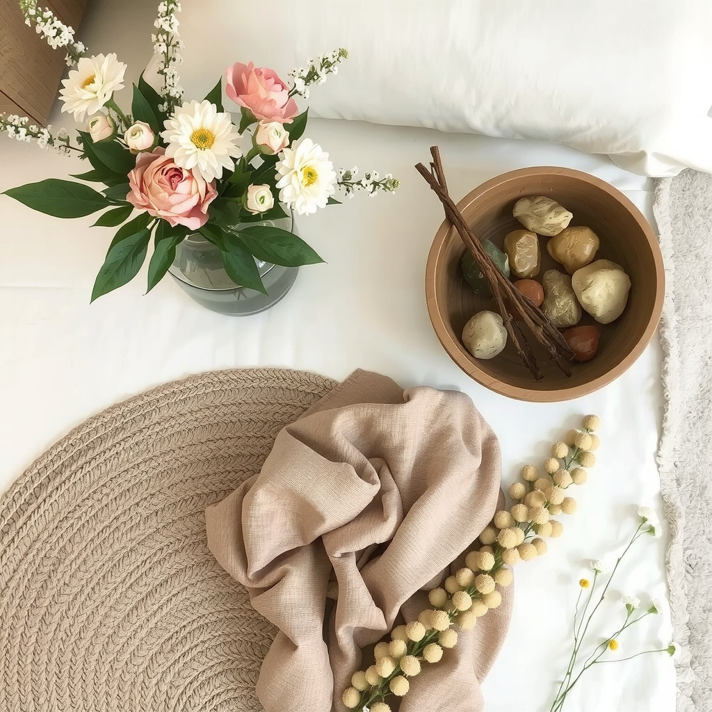 Bedroom with soft lighting