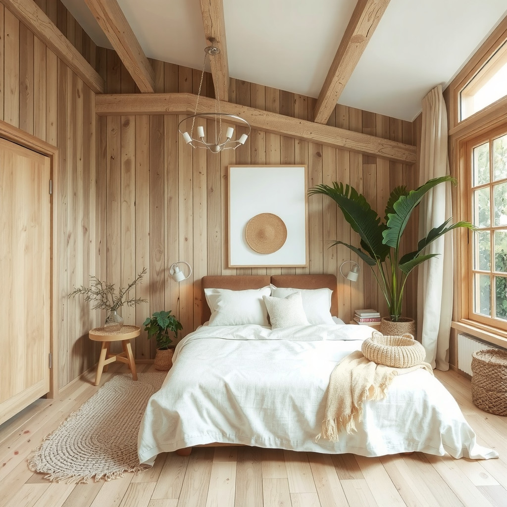 Bedroom with natural materials