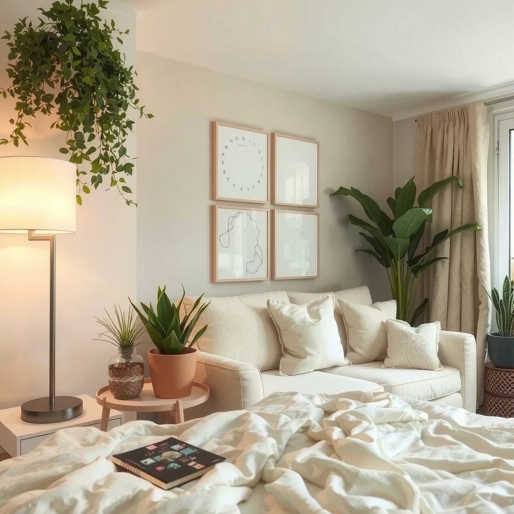 Bedroom with table lamp