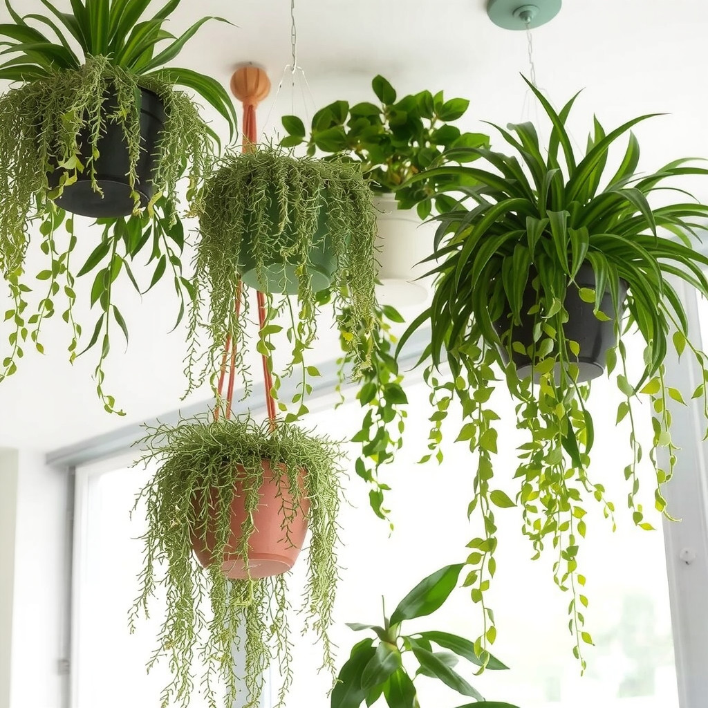Hanging plants from the ceiling