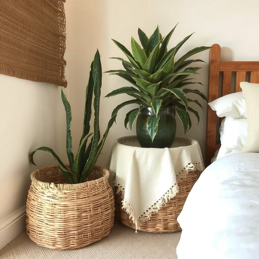 Snake plant in a corner