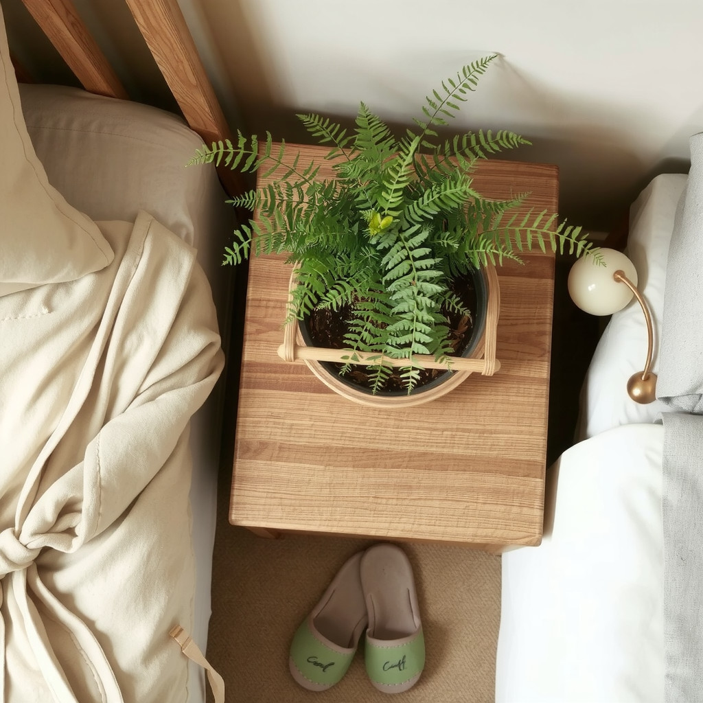 Bamboo planter with a fern