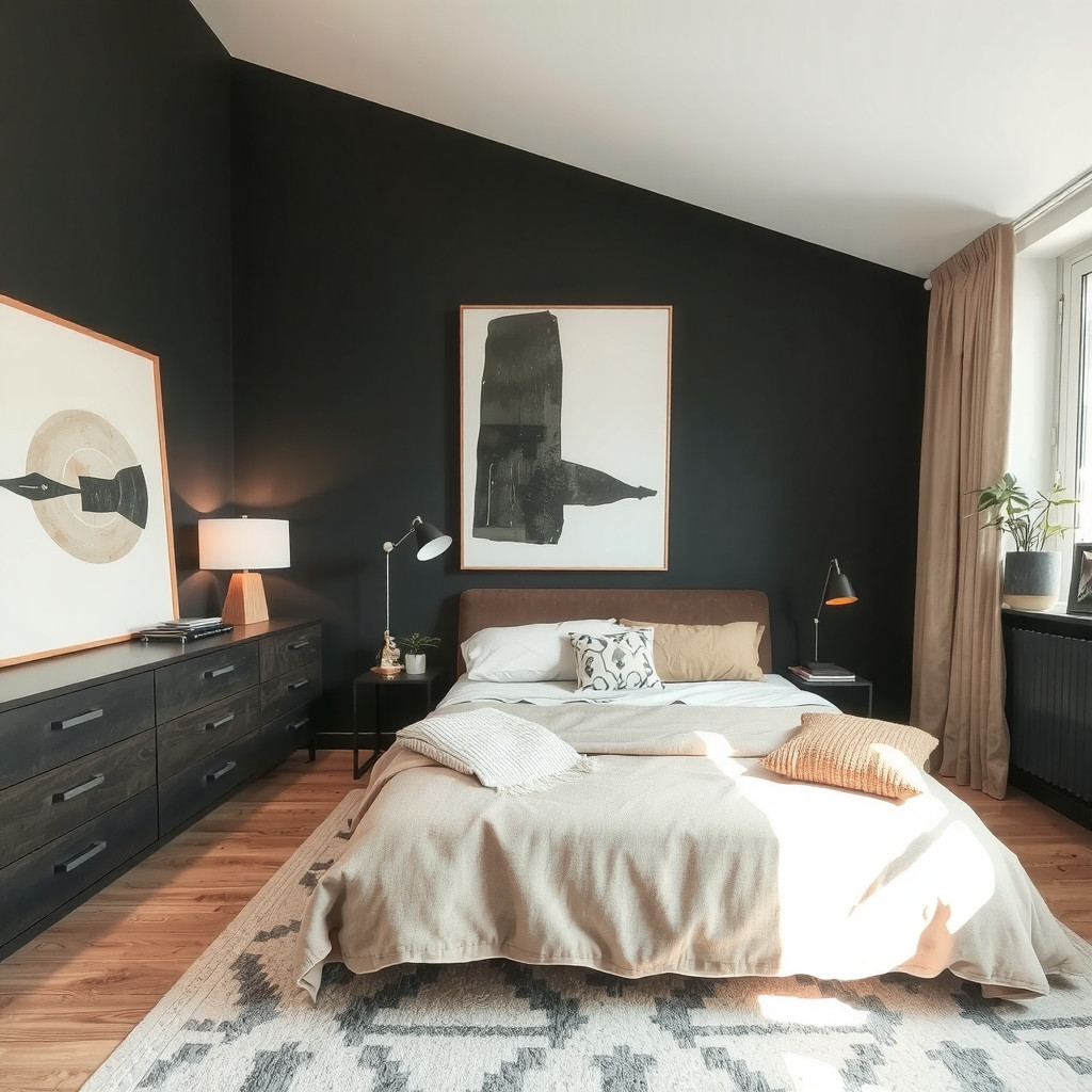 Bedroom with statement furniture