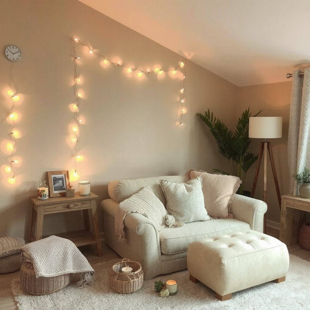 Soft lighting in bedroom