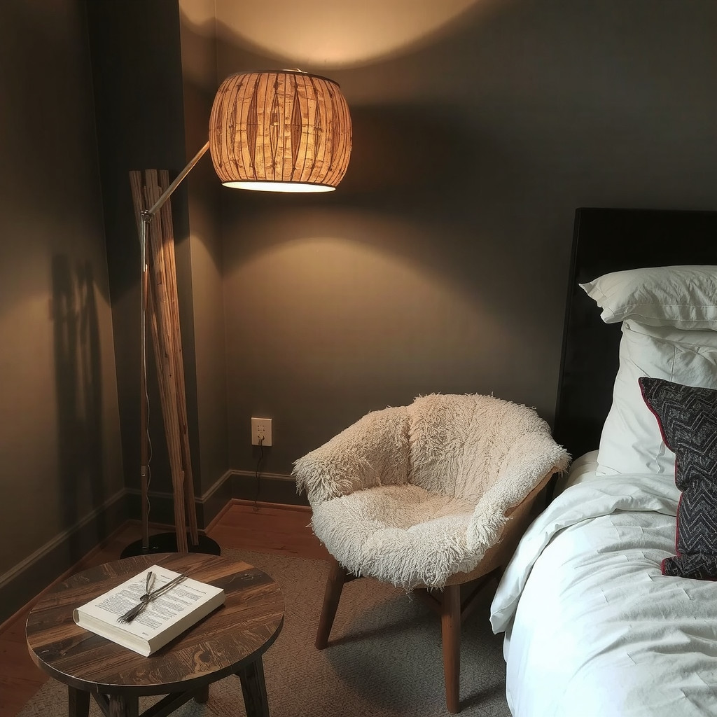 Warm ambient lighting in a cozy corner