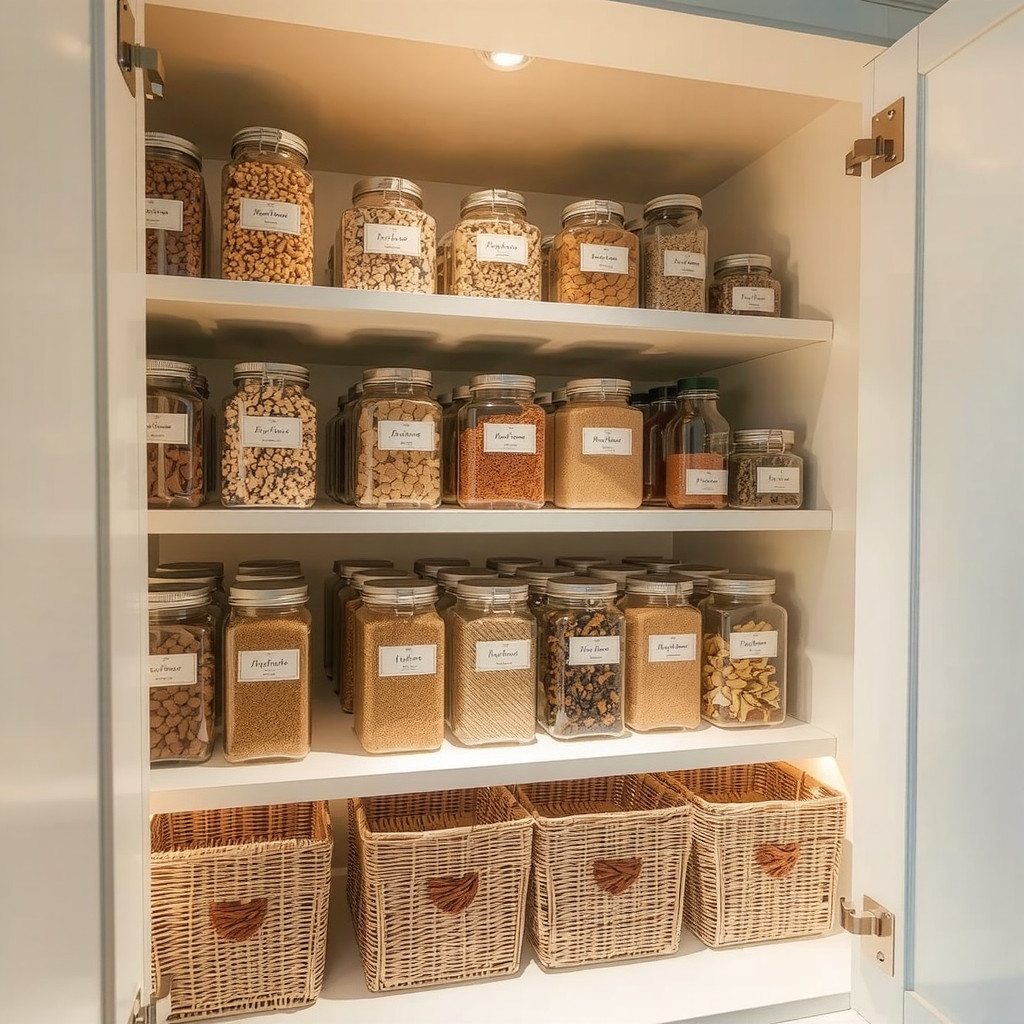 Illuminated pantry shelves
