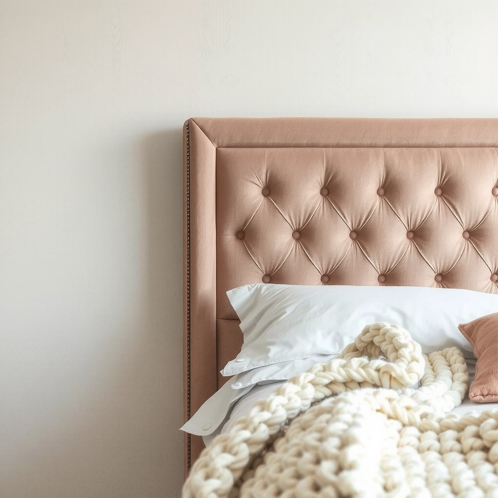 Textured wallpaper and bedding detail