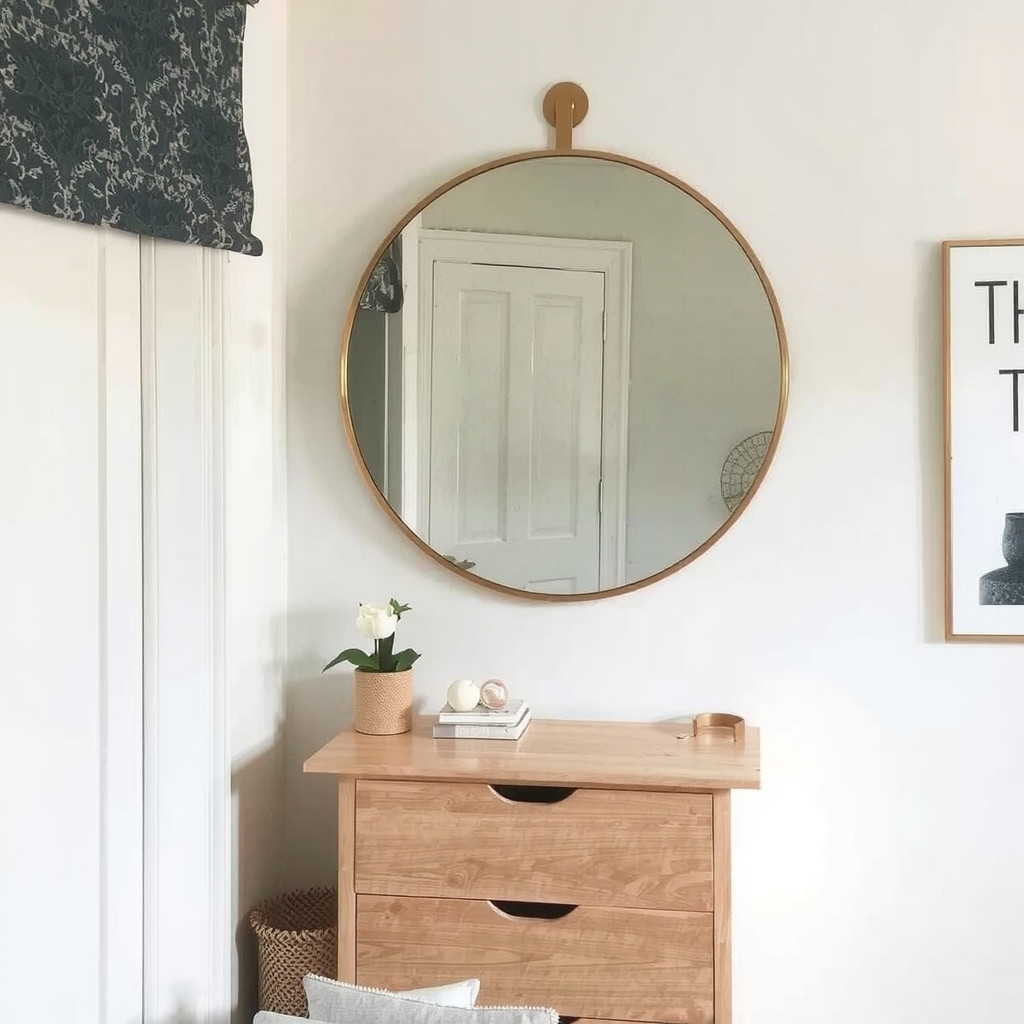 Large mirror above dresser