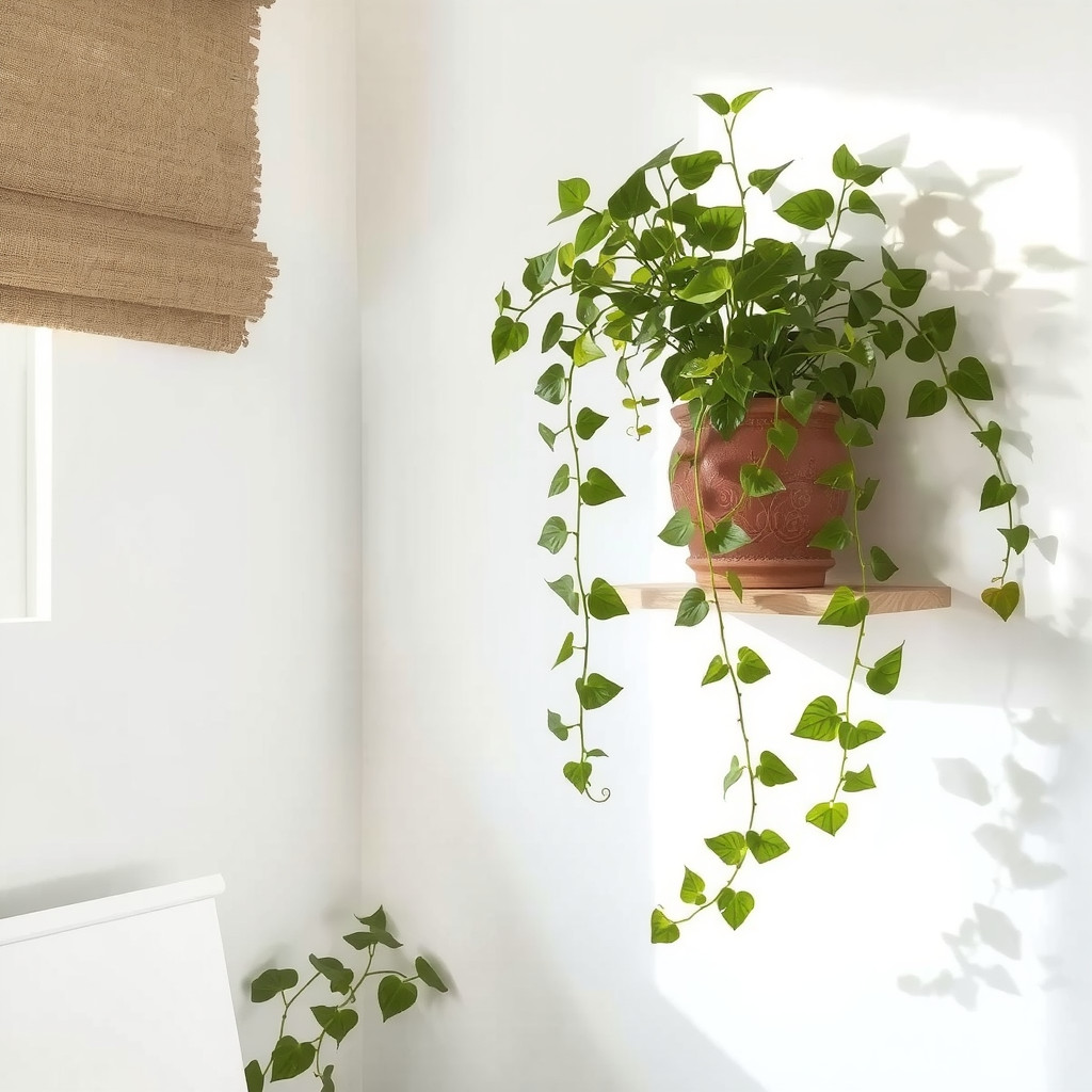 Trailing plant on shelf