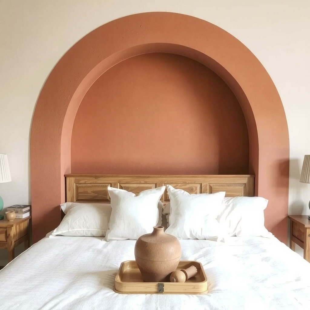 A painted wall arch serving as a focal point