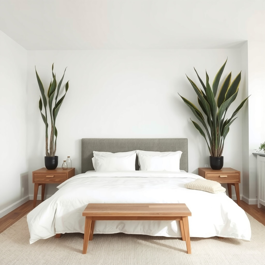 Bed wall with flanking plants
