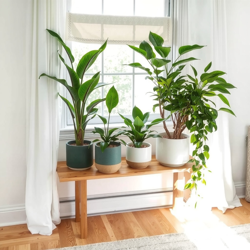 Cluster of easy bedroom plants