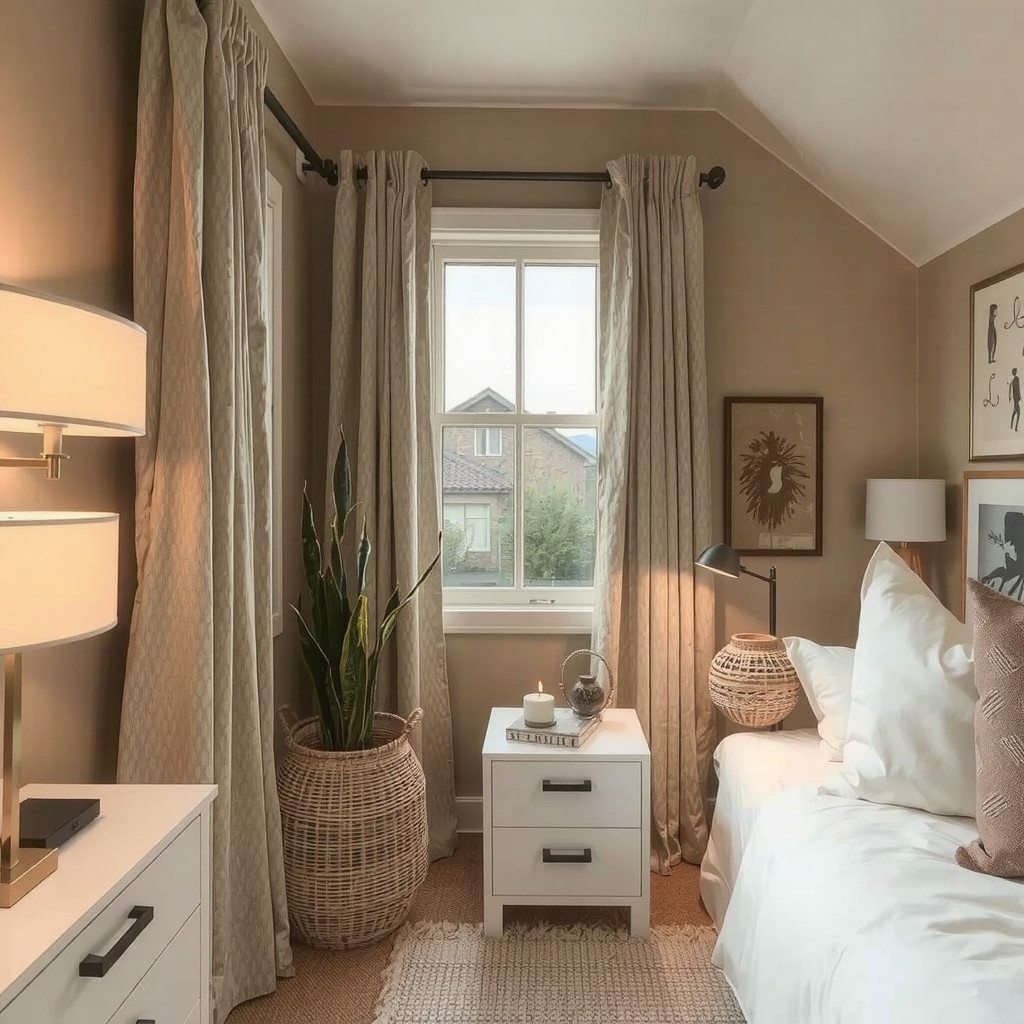 Soft evening lighting around plants