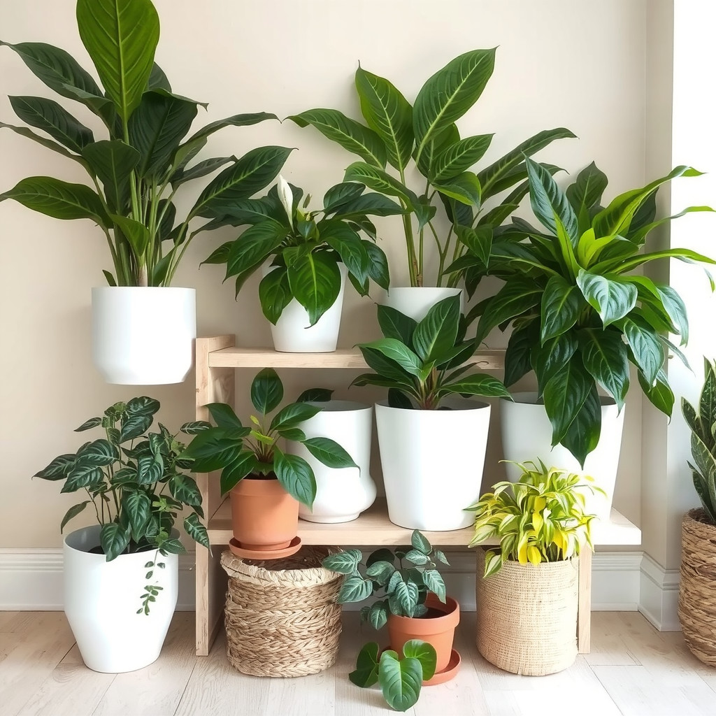 Lush mix of easy-care bedroom plants