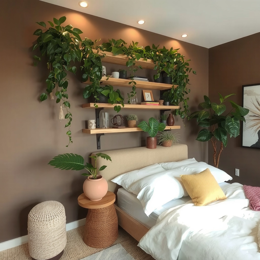 Living wall and statement plant