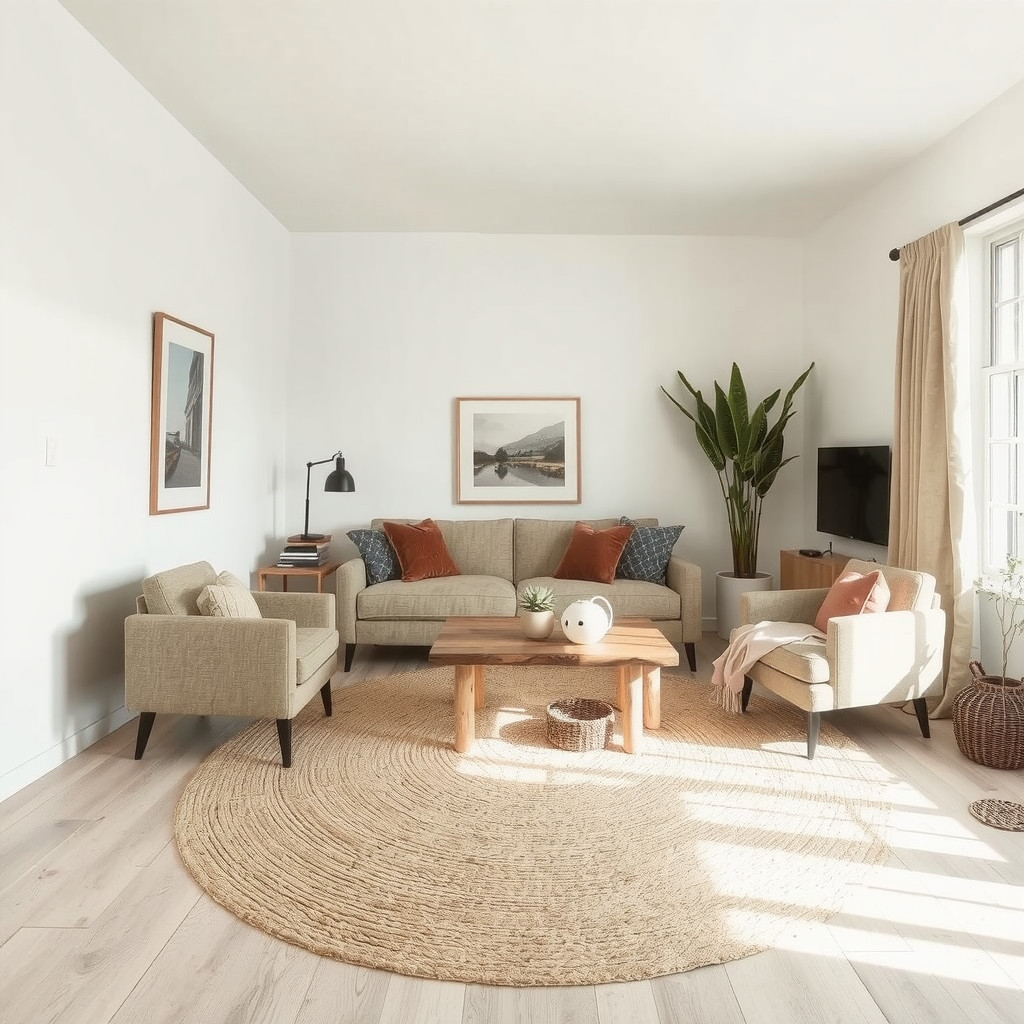 Earthy living room layout