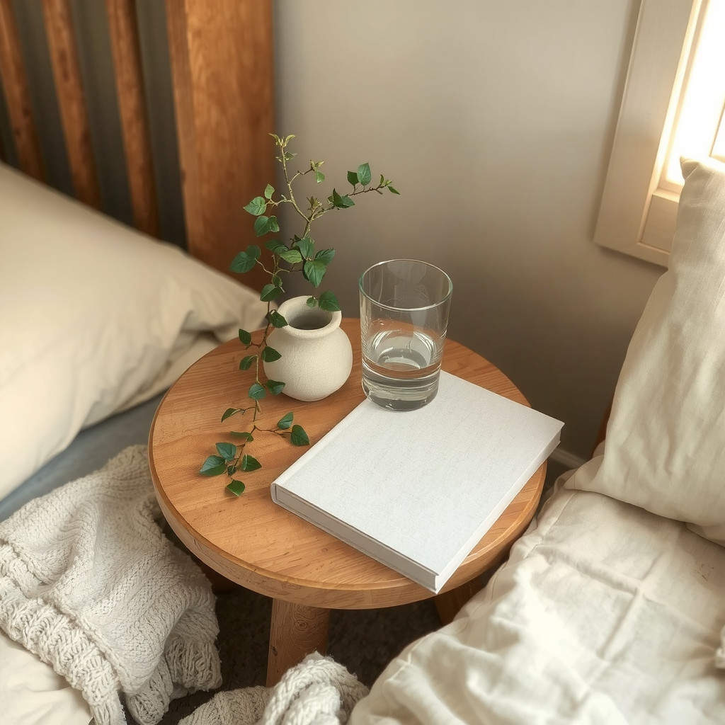 Cozy bedside plant vignette
