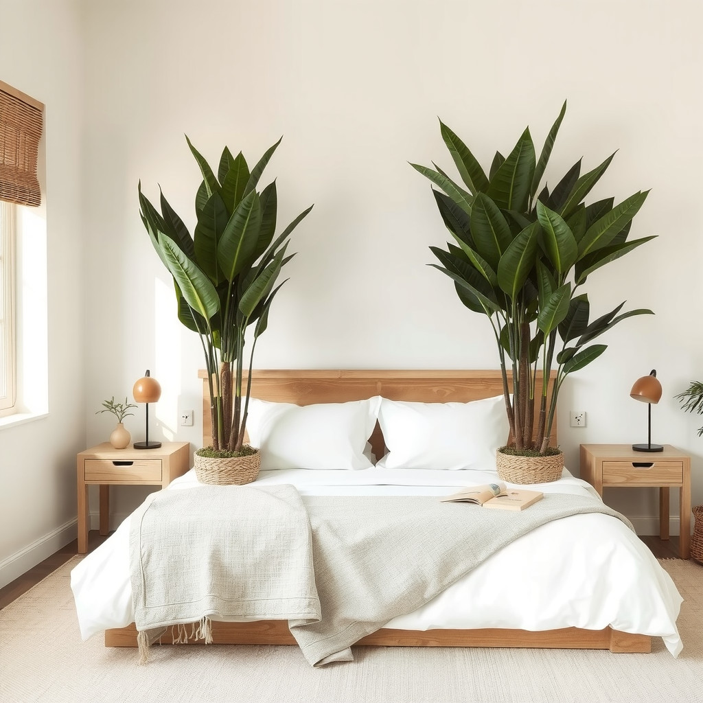Bed wall with flanking plants