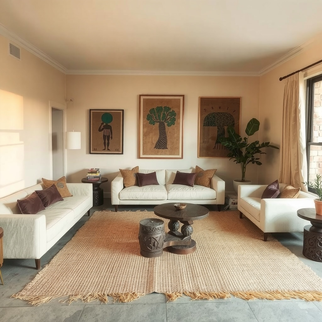 Designing an Afro-Chic Living Room with Modern Minimalism