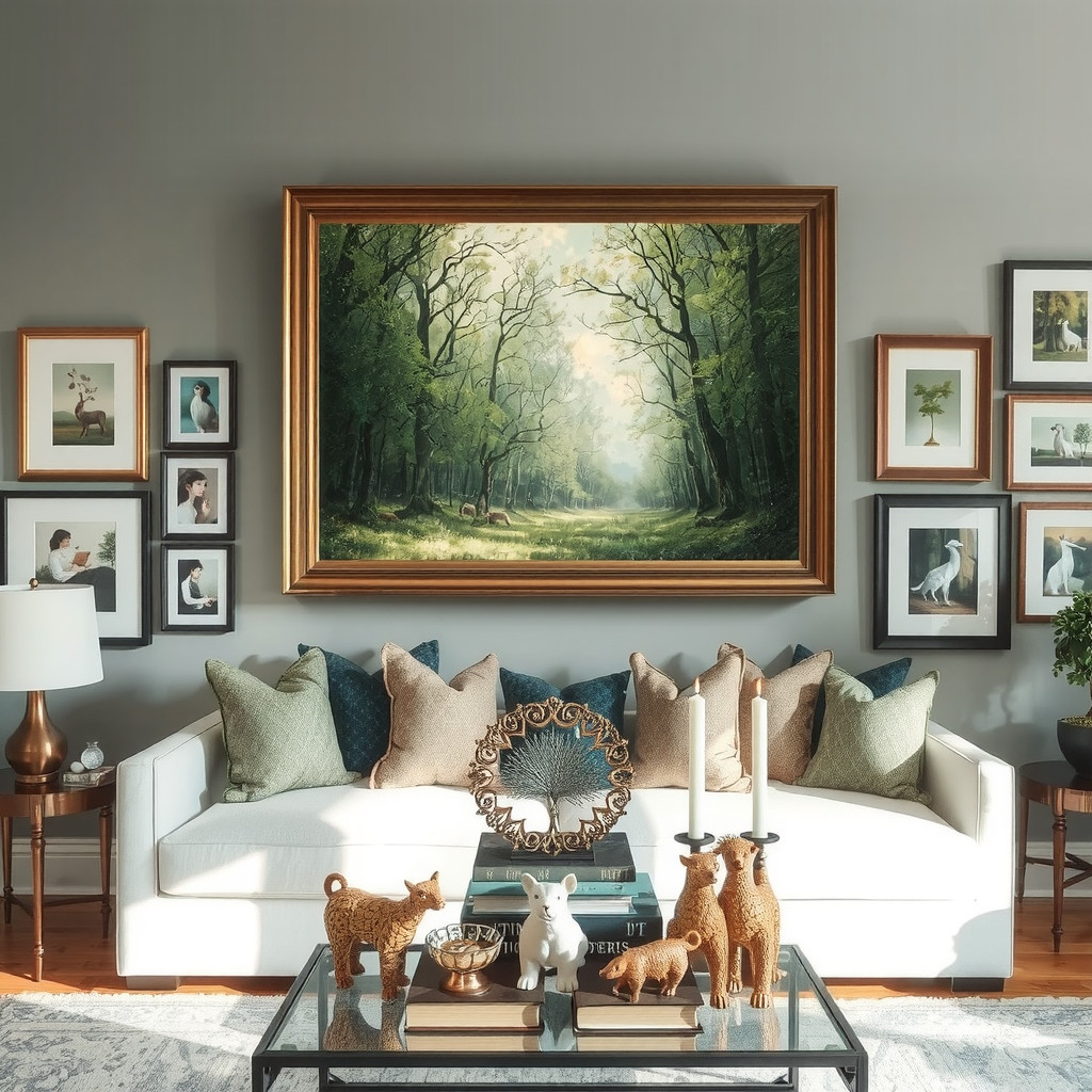 Enchanted focal wall with art
