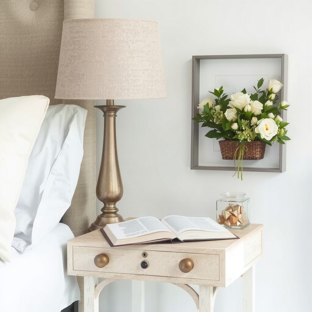 Table lamp on a side table
