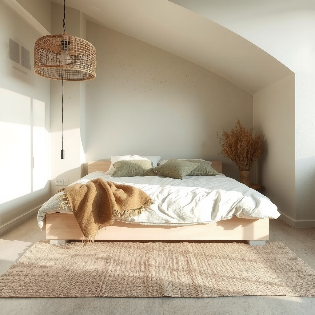 Earthy Bedroom Sanctuary: Natural Textures and Warm Layouts