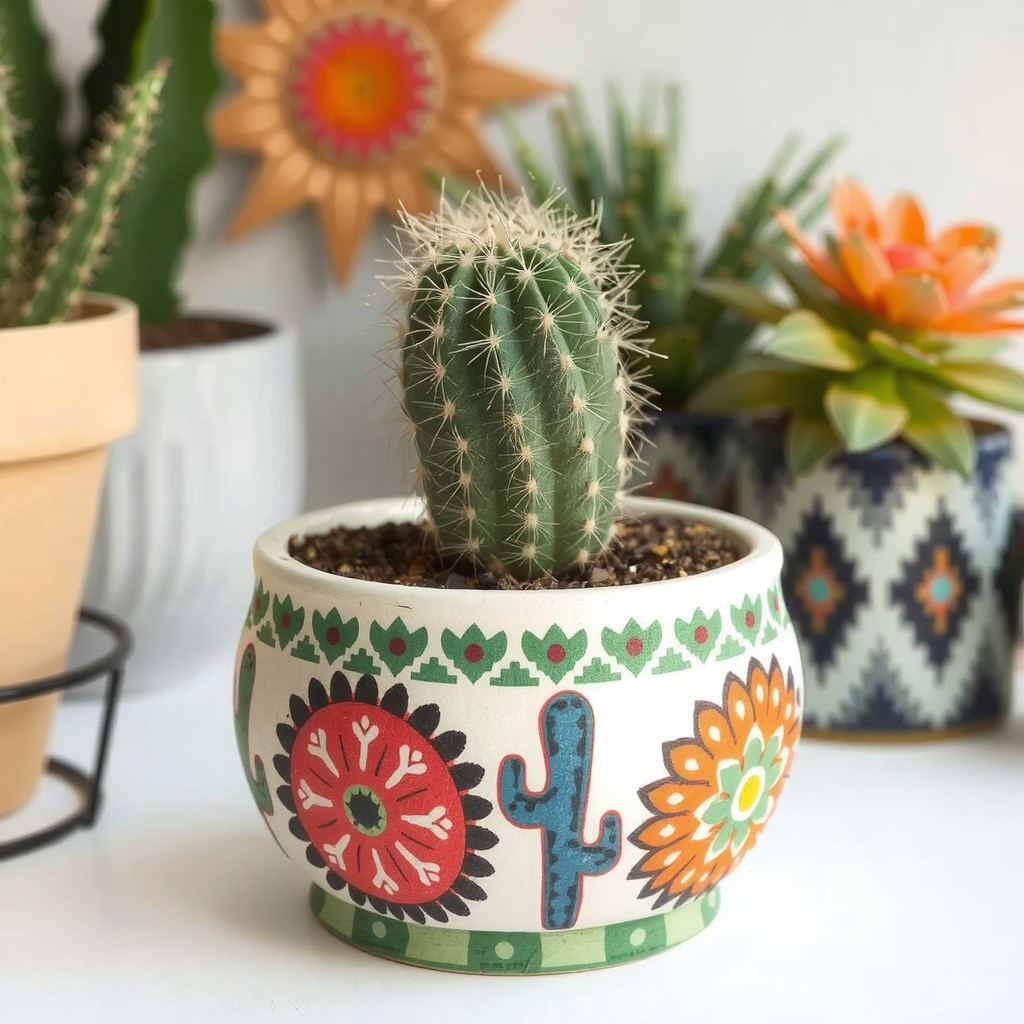 Unique planter with a cactus