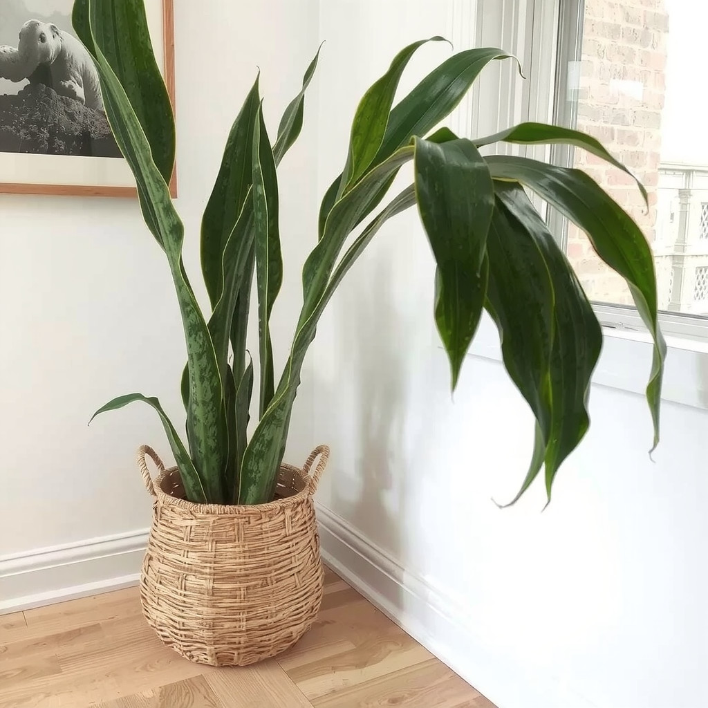 Snake plant in corner