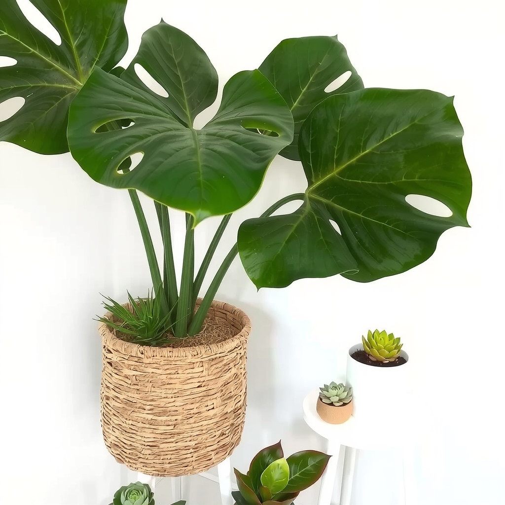 Indoor plants corner arrangement