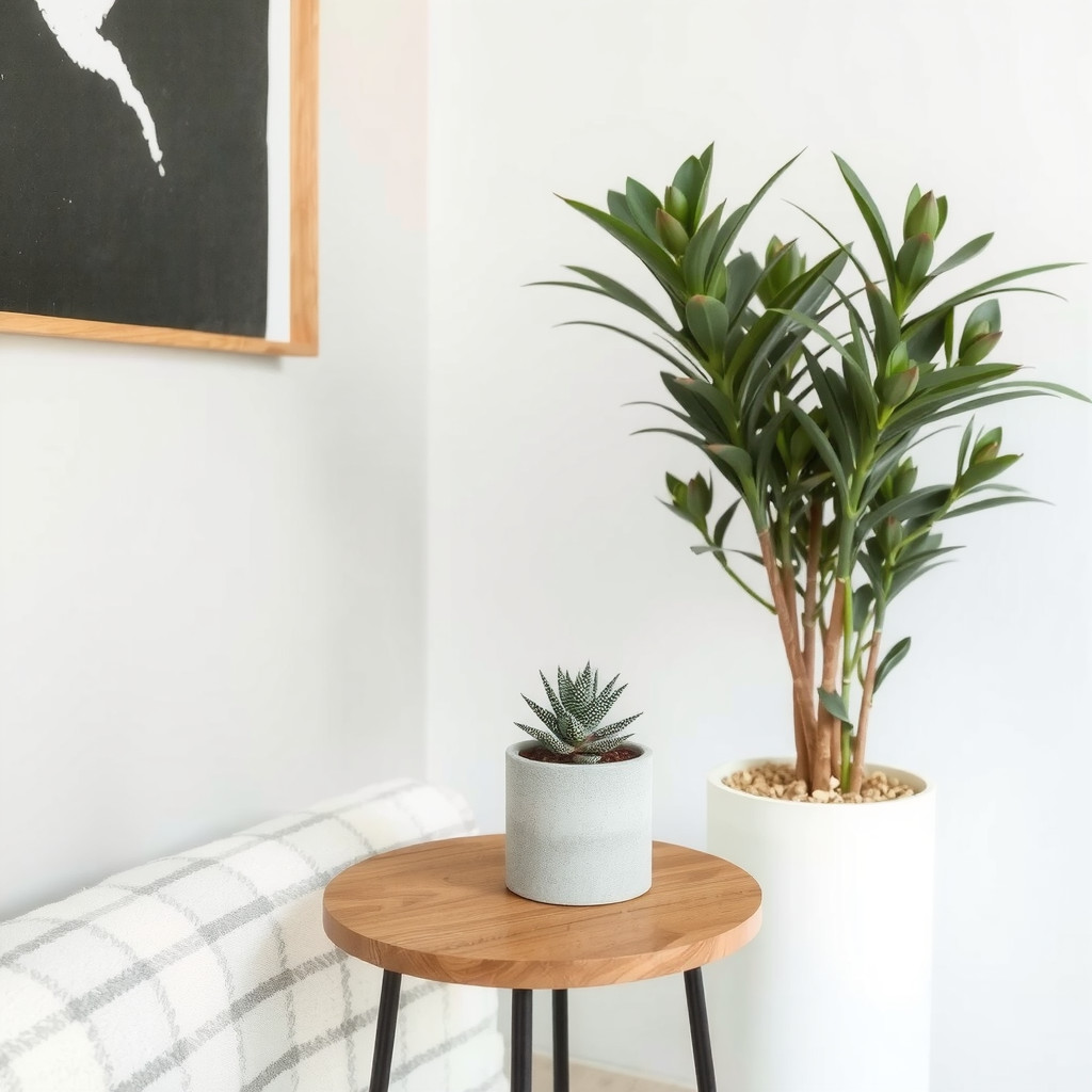 Greenery in Minimalist Room